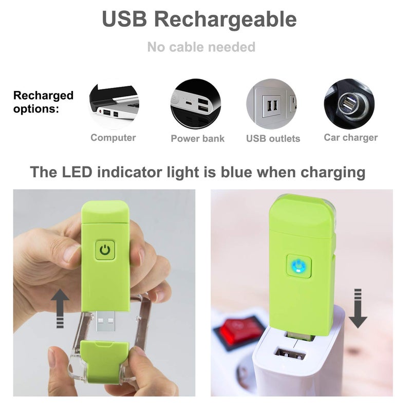 HONWELL Rechargeable Book Light, Clip On LED Reading Lights for Kids Reading in Bed, 3 Brightness Levels Dimmable Bookmark Light for Eye-Protection, Portable Reading Lamp for Bookworms, Travel(Green) - Image 5